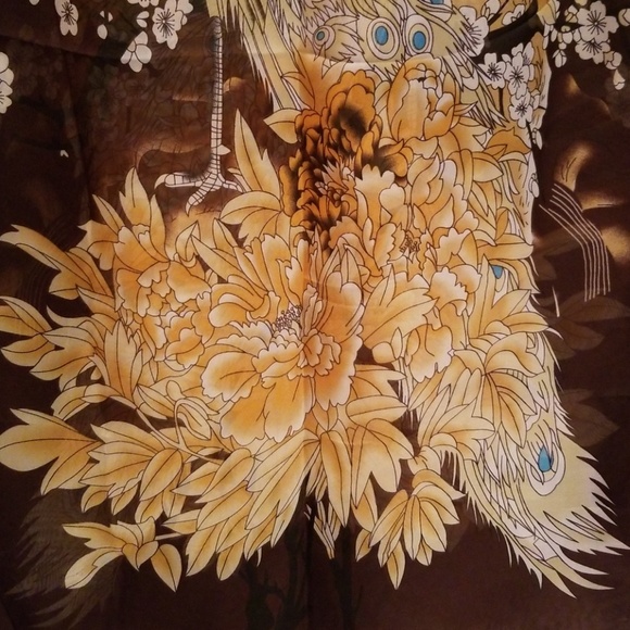 ❤💋🆕️ SCARF Brown chiffon print - Picture 3 of 4